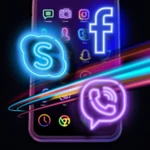 neon icon designer app android application logo